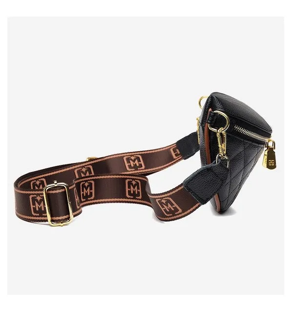 Aili's Corner Myra Quilted Leather Crescent Sling Bag