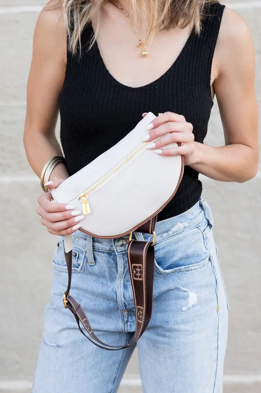 Aili's Corner Myra Quilted Leather Crescent Sling Bag
