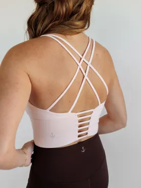Ballet Pink "Elizabeth" Open Back Longline Sports Bra