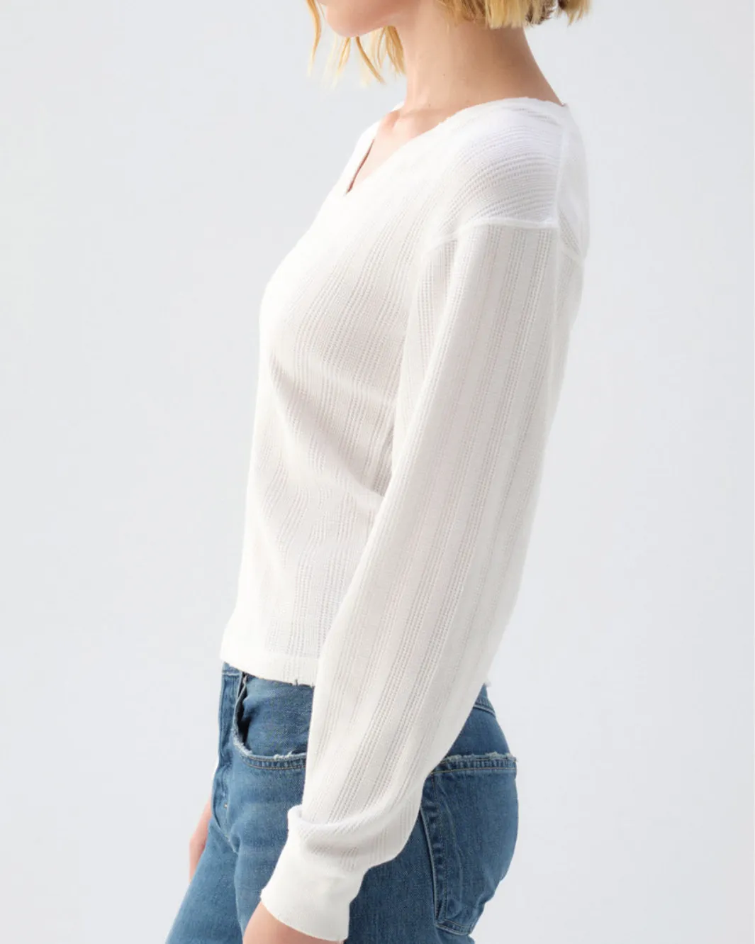 BEAU WAFFLE KNIT IN WHITE