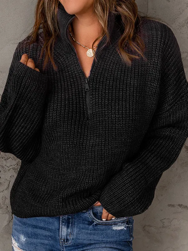 Blue Zone Planet |  Aubrey's Zippered Turtleneck Pullover Sweater