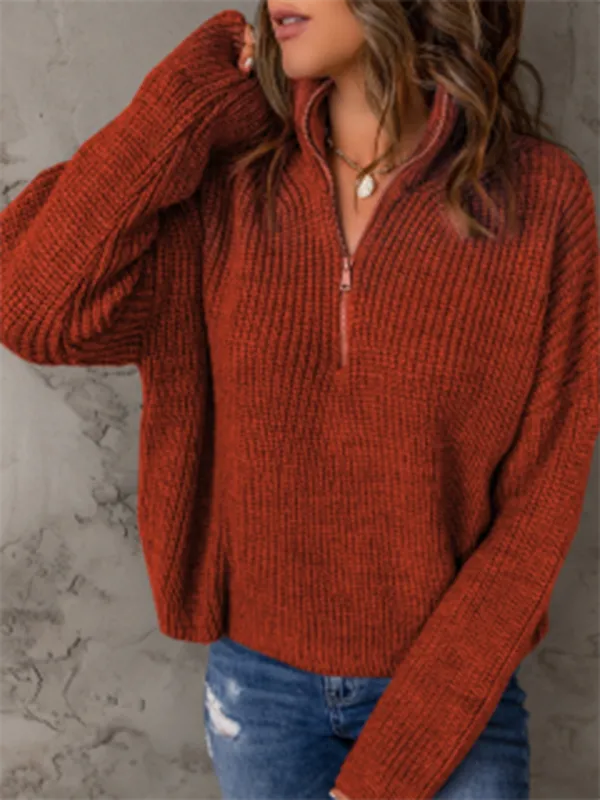 Blue Zone Planet |  Aubrey's Zippered Turtleneck Pullover Sweater