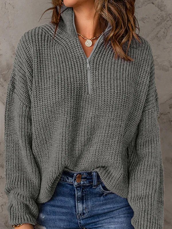 Blue Zone Planet |  Aubrey's Zippered Turtleneck Pullover Sweater