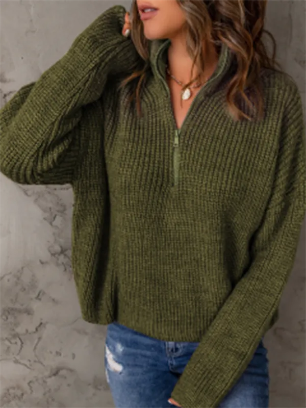 Blue Zone Planet |  Aubrey's Zippered Turtleneck Pullover Sweater