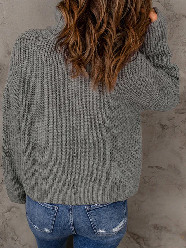 Blue Zone Planet |  Aubrey's Zippered Turtleneck Pullover Sweater