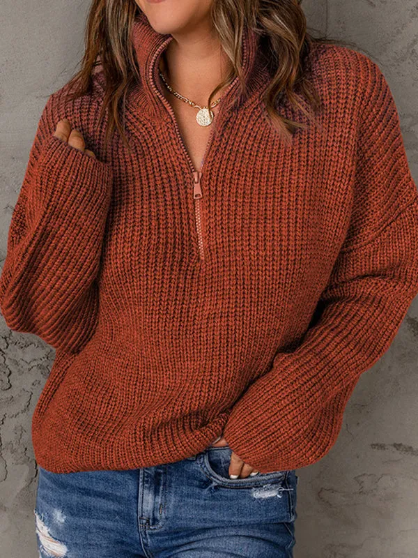 Blue Zone Planet |  Aubrey's Zippered Turtleneck Pullover Sweater