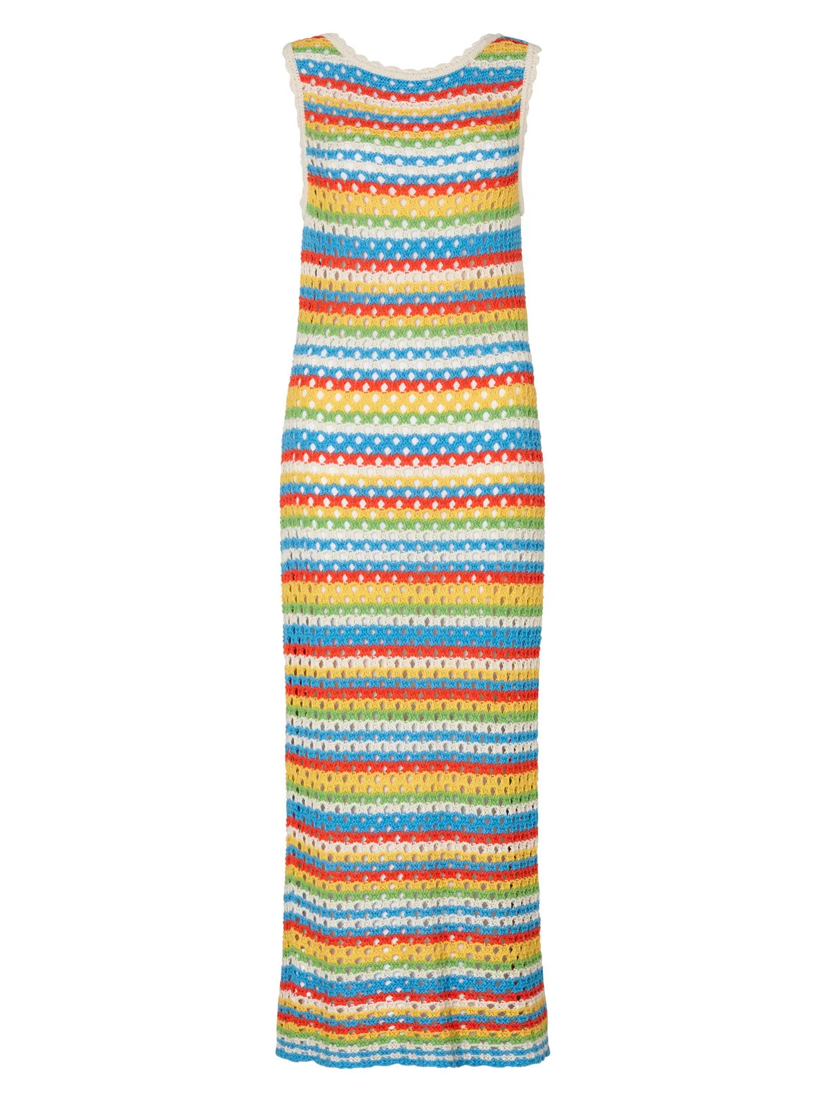 Bunty Blue Stripe Crochet Knit Dress