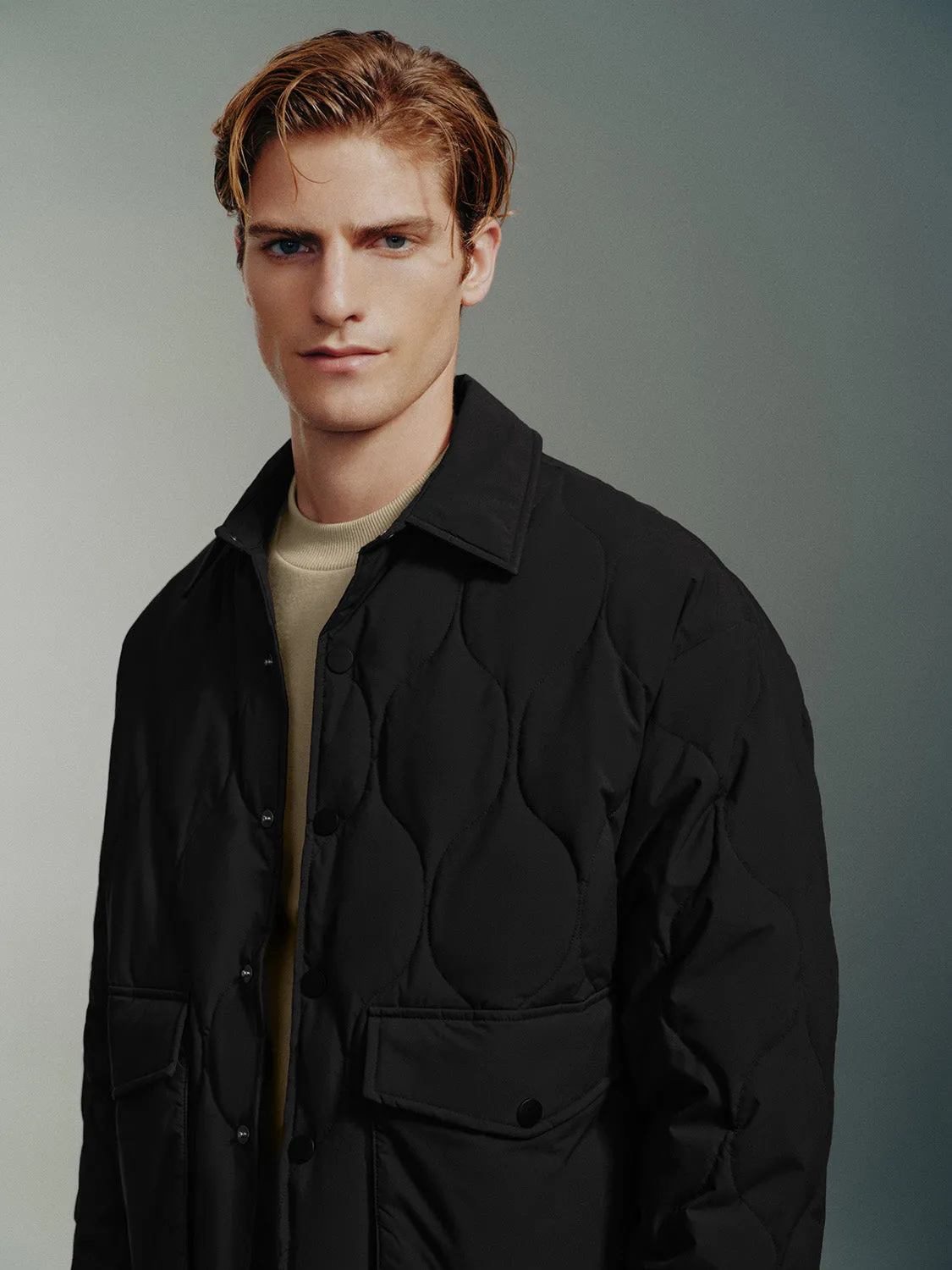 Button Up Loose Down Coats