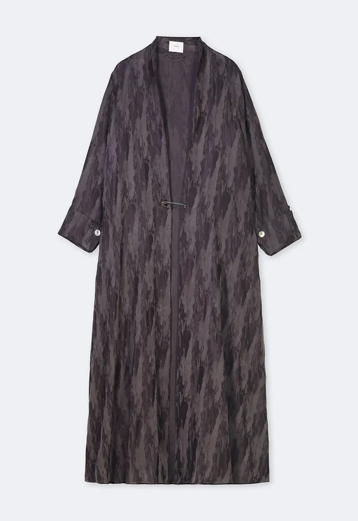Choice Contrast Oversized Maxi Abaya With Hijab Grey