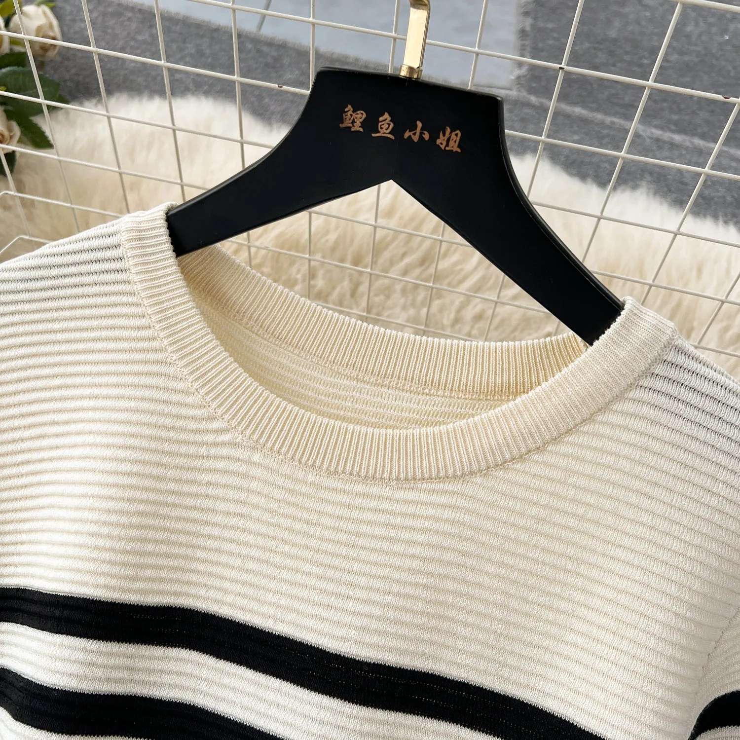 Color-block Striped Loose Knitted Dress