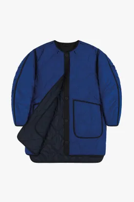 Colourblock Quilt Jacket - Black / Cobalt