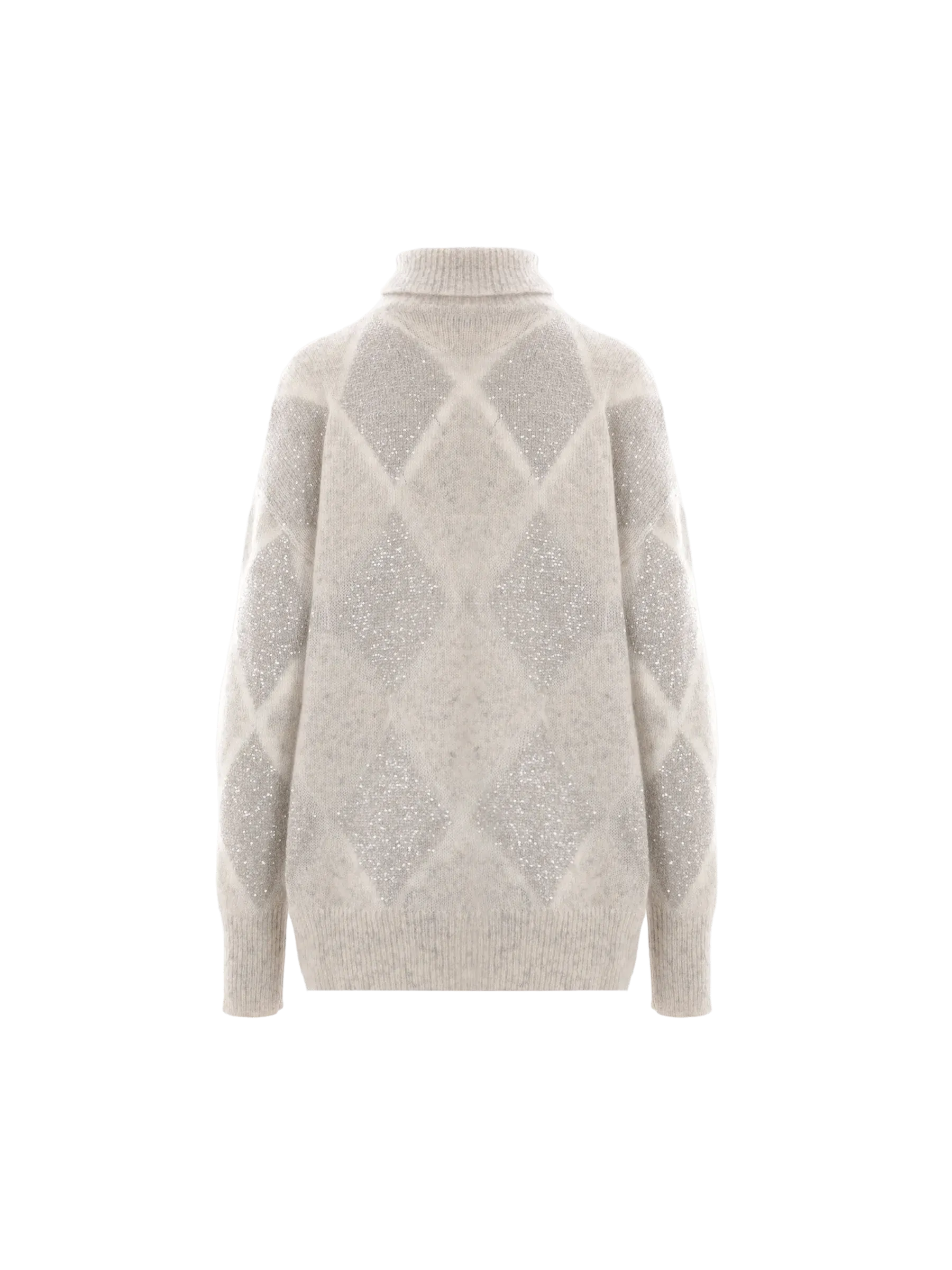 Dazzling Argyle Mohair Turtleneck