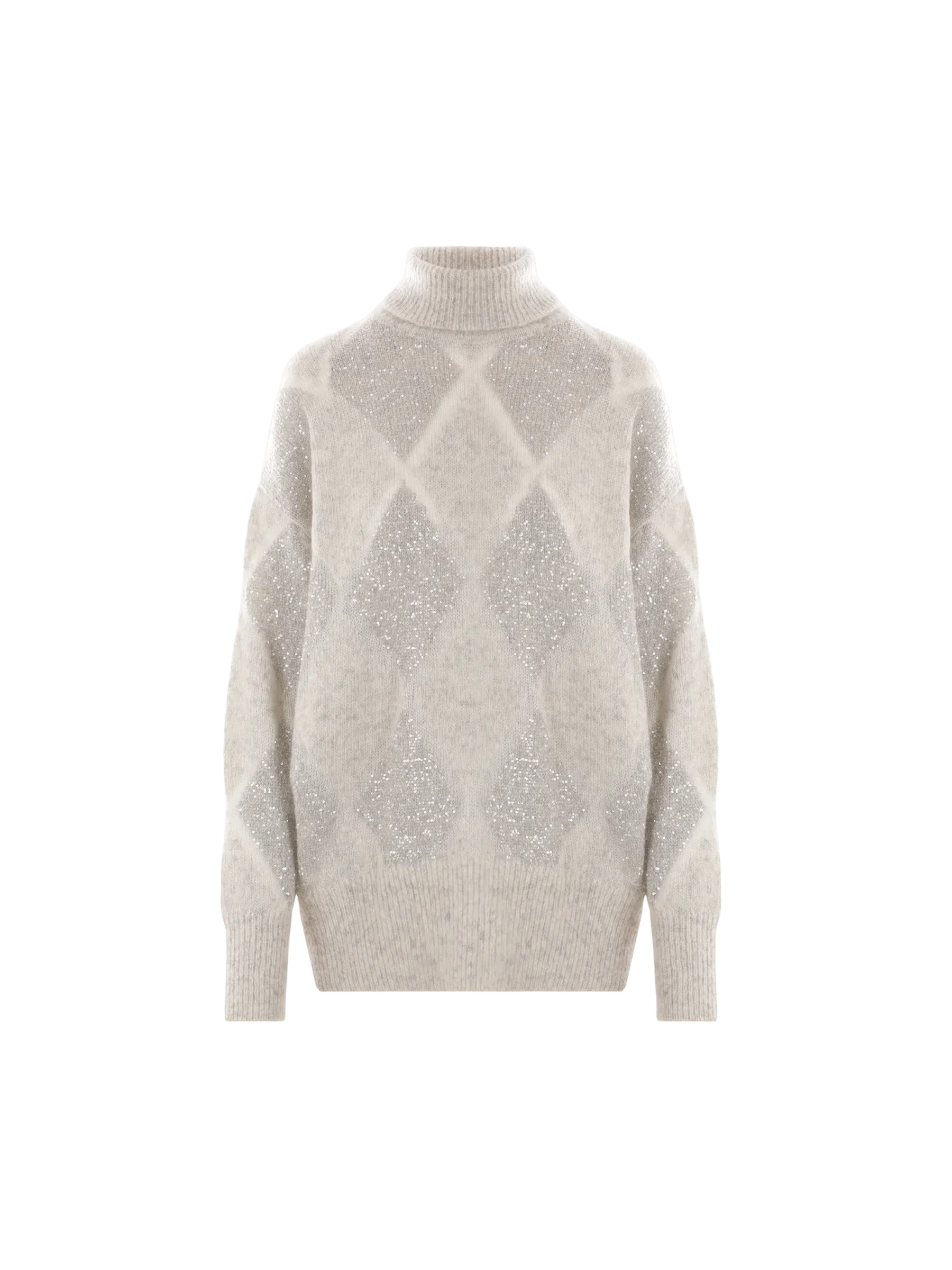 Dazzling Argyle Mohair Turtleneck