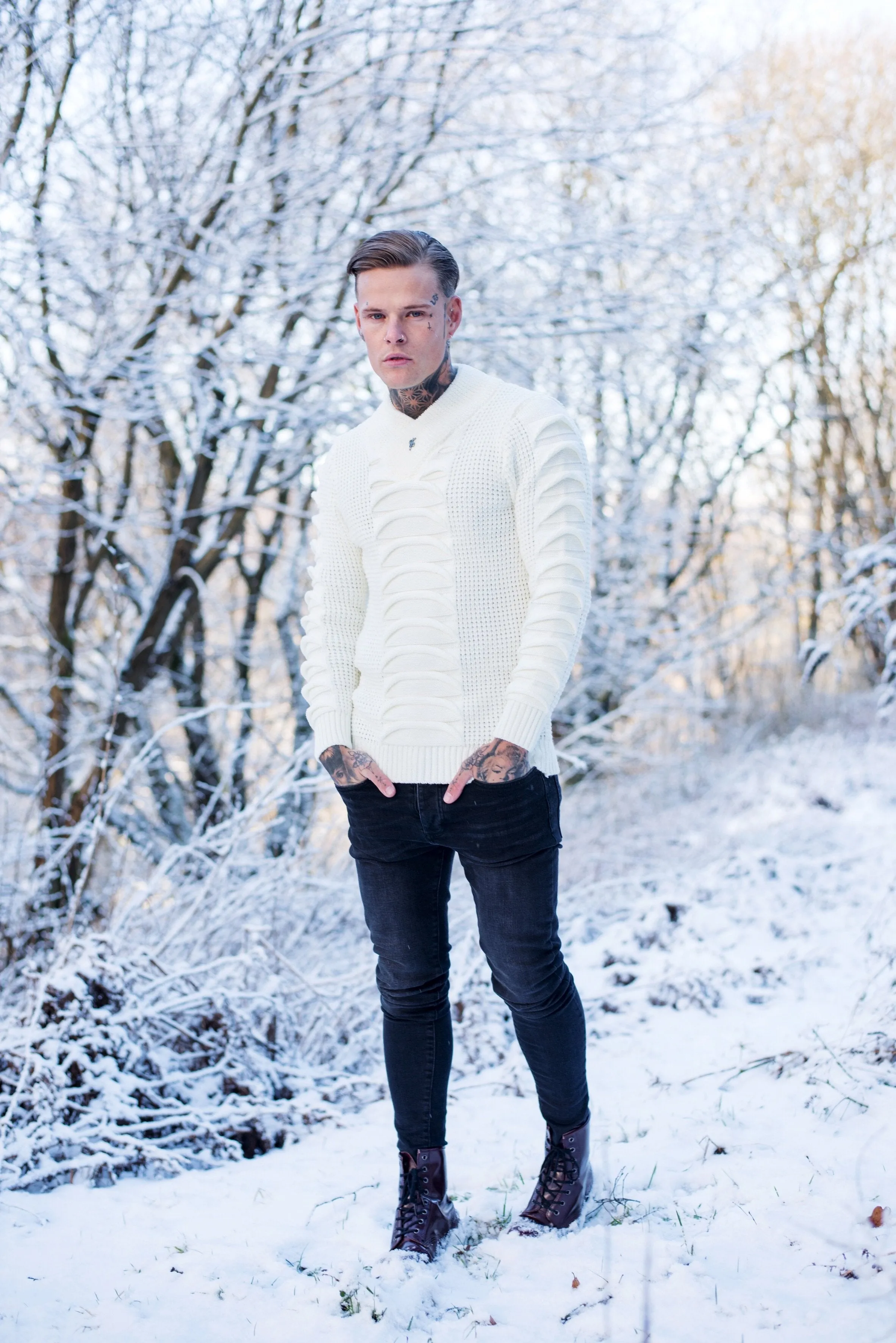 Father Sons Chunky Ripple Knit Cream Jumper - FSJ003