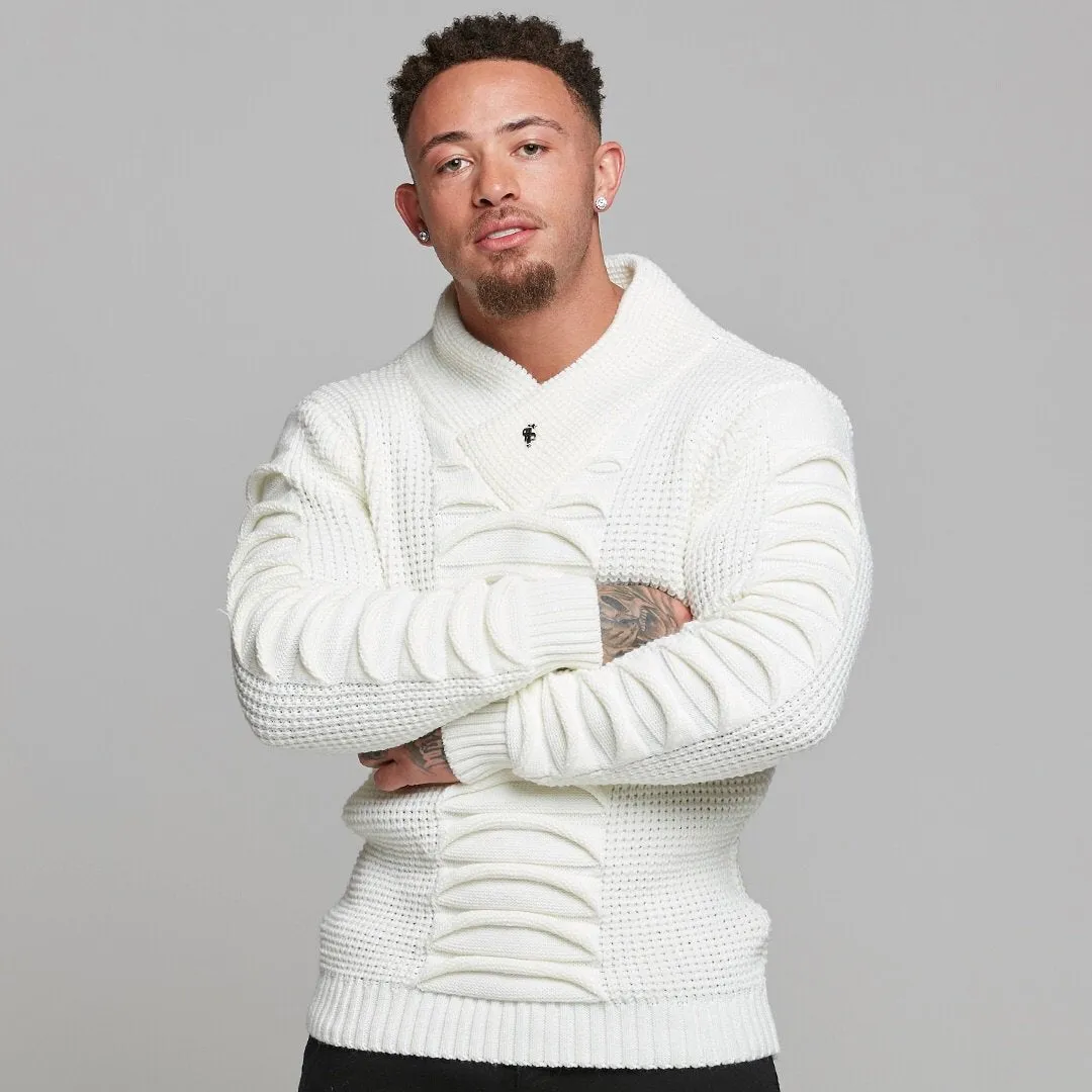 Father Sons Chunky Ripple Knit Cream Jumper - FSJ003