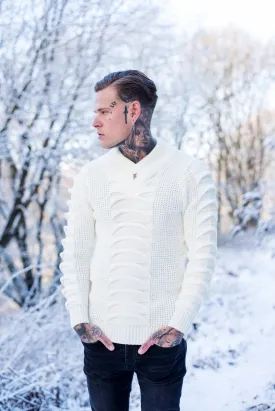Father Sons Chunky Ripple Knit Cream Jumper - FSJ003