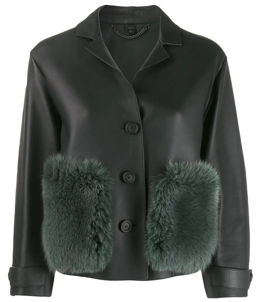 Fur Trimmed Leather Jacket