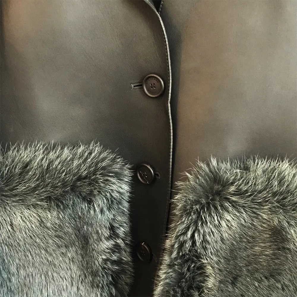 Fur Trimmed Leather Jacket