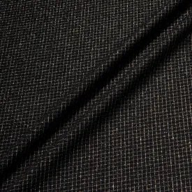 Gold Metallic Checkered Black Pure Wool
