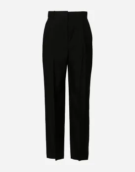 High-Waisted Tailored Wool Trousers