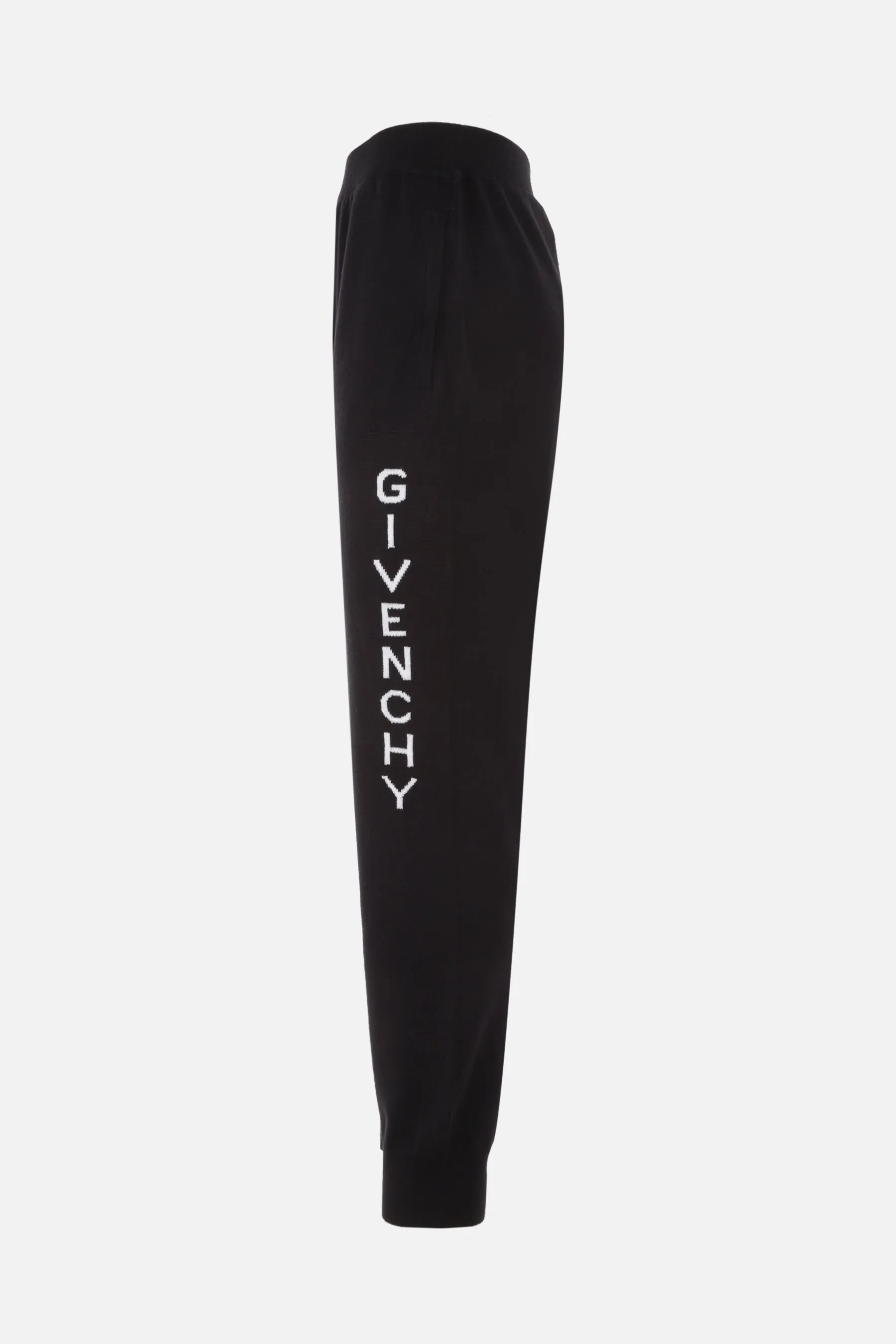 Intarsia Pattern Wool Knit Joggers