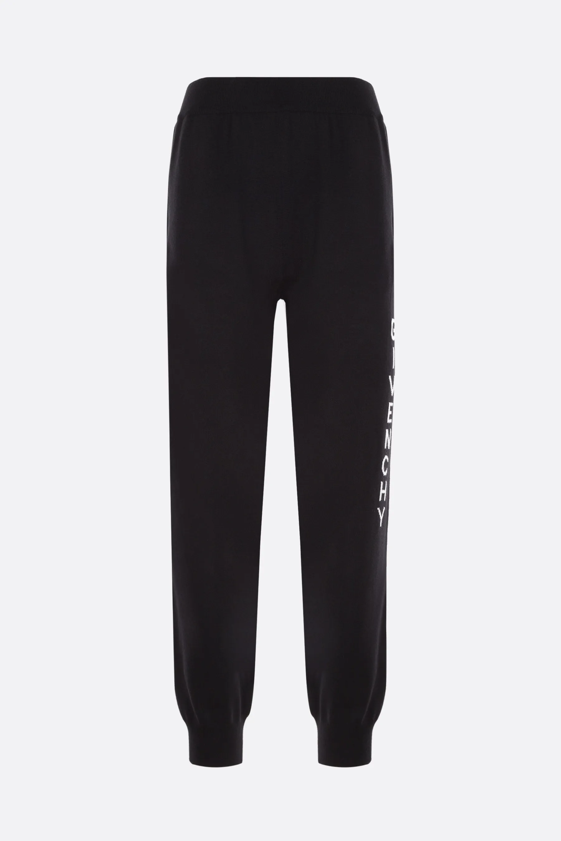 Intarsia Pattern Wool Knit Joggers