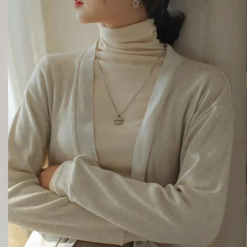 Joskaa Christmas Gift Pile Half High Collar Women's Sweater Autumn Slim Knit Sweater for Women Bottoming Top Long Sleeve Knitted Pullovers 2024