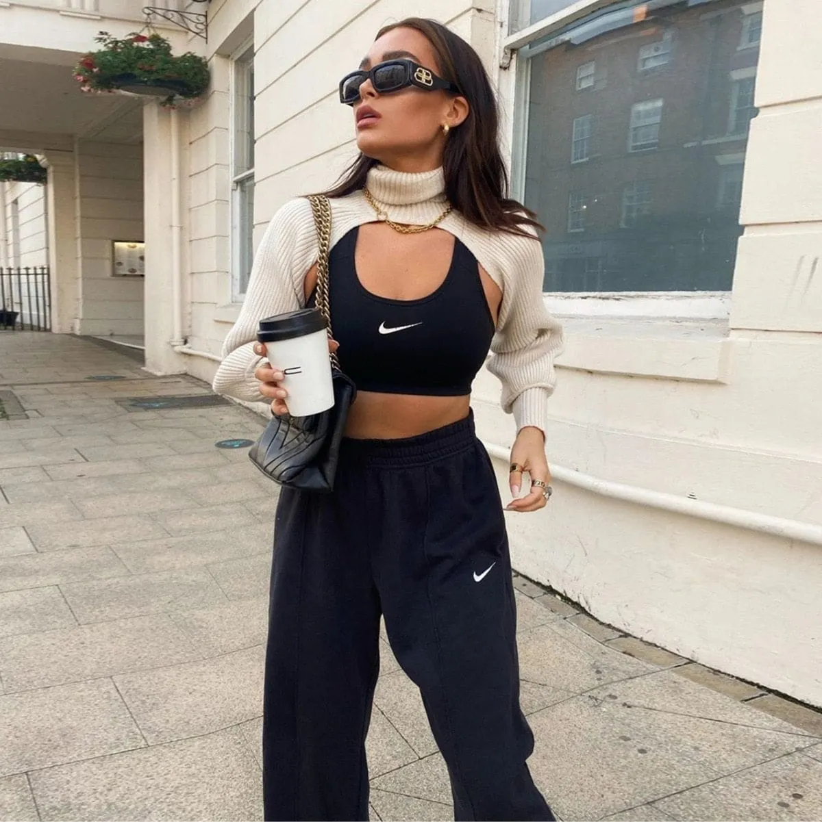 Knitted Turtleneck Crop Top Sweater