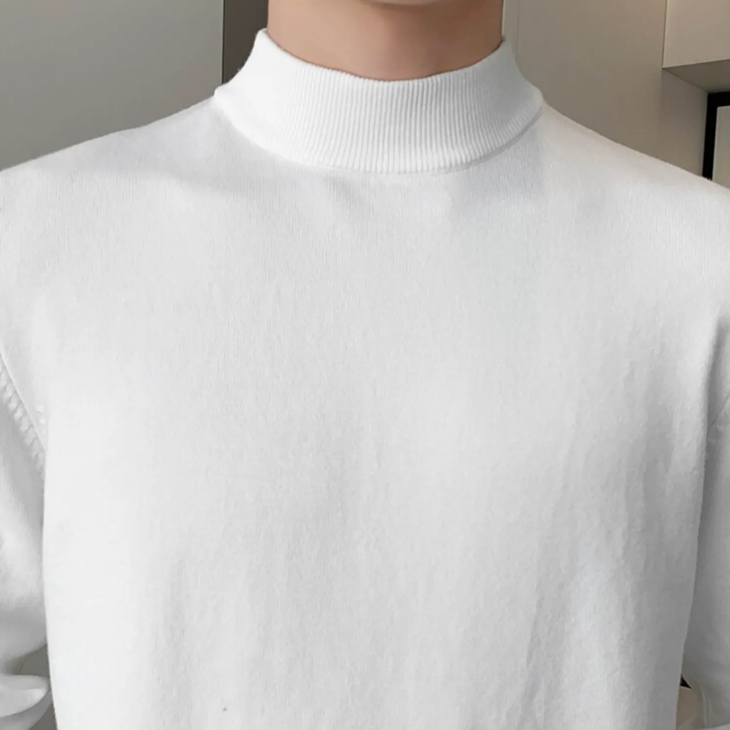 [Korean Style] 5-color Knitted Pullover Half-Turtleneck Sweaters