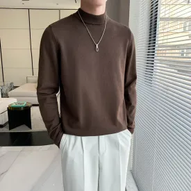 [Korean Style] 5-color Knitted Pullover Half-Turtleneck Sweaters