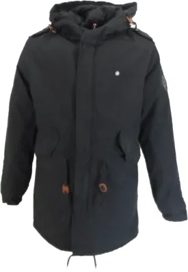 Lambretta Mens Black Retro M51 Fishtail Parka