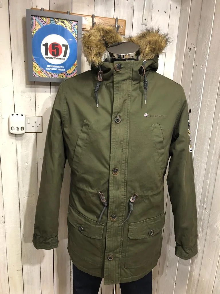 Lambretta Sherpa Parka - Khaki - Detachable Fur collar.