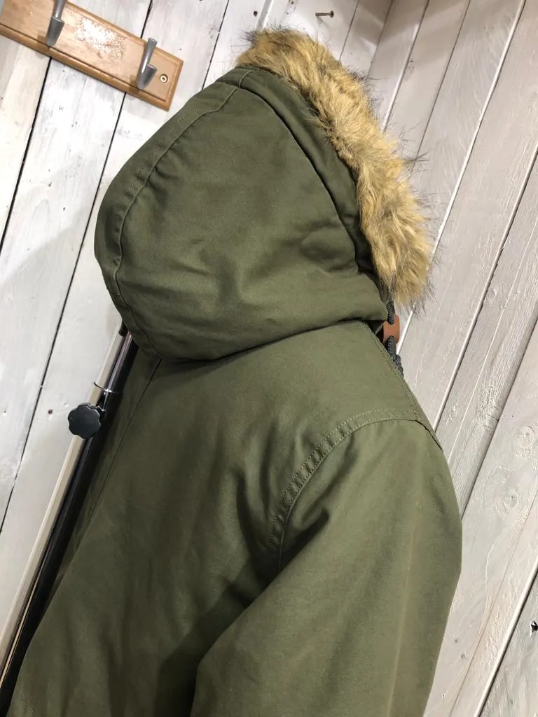 Lambretta Sherpa Parka - Khaki - Detachable Fur collar.