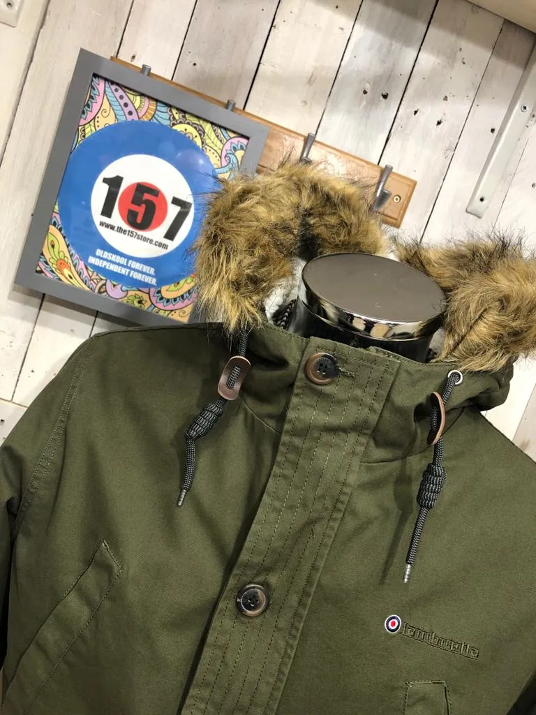 Lambretta Sherpa Parka - Khaki - Detachable Fur collar.