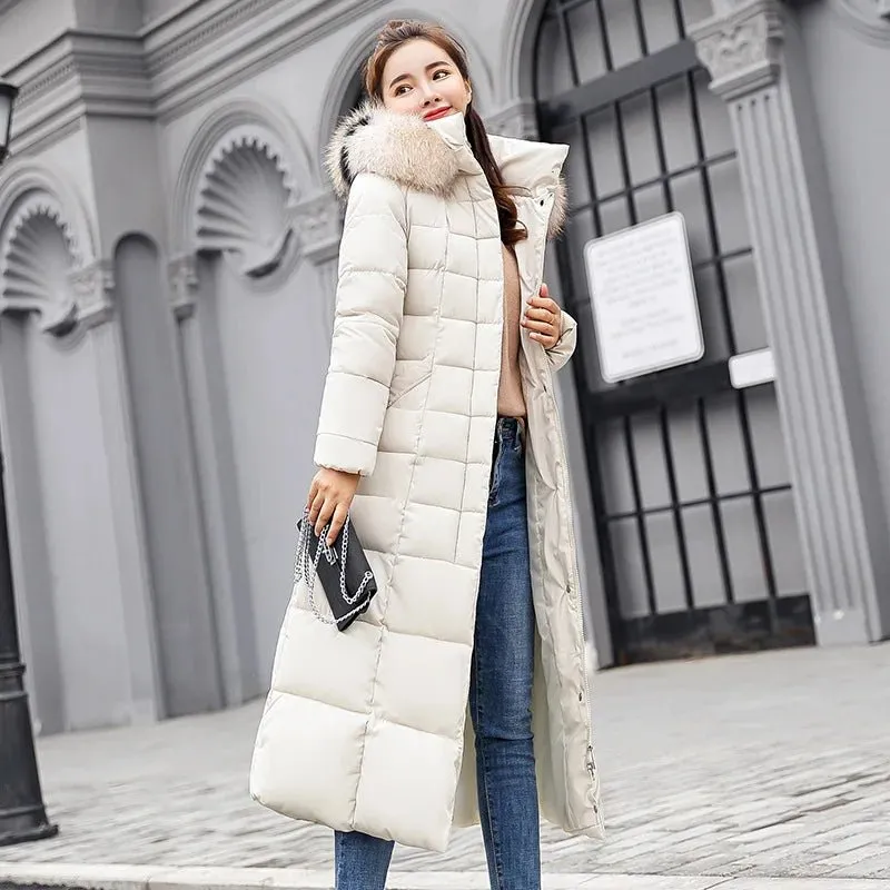 Long Parkas korean style fashion quilted jacket women winter outfits 2024 Thicken Warm  Coat Clothing Hooded Autumn Clothes