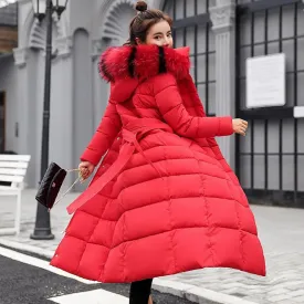 Long Parkas korean style fashion quilted jacket women winter outfits 2024 Thicken Warm  Coat Clothing Hooded Autumn Clothes