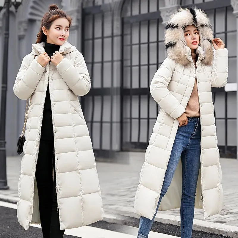 Long Parkas korean style fashion quilted jacket women winter outfits 2024 Thicken Warm  Coat Clothing Hooded Autumn Clothes