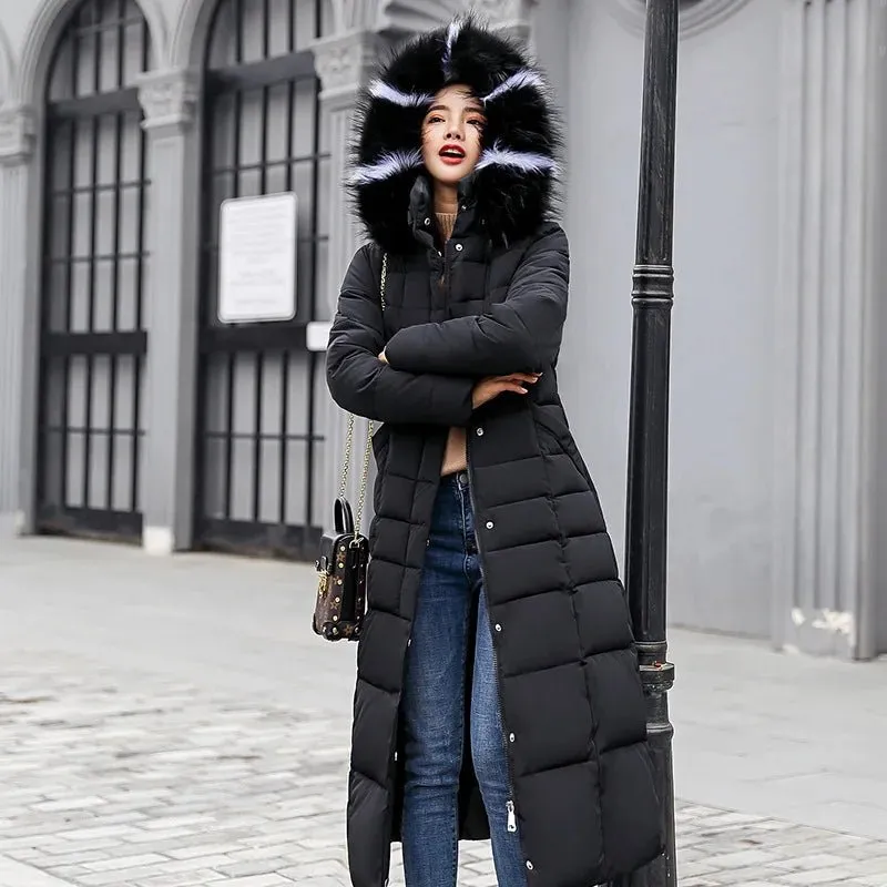 Long Parkas korean style fashion quilted jacket women winter outfits 2024 Thicken Warm  Coat Clothing Hooded Autumn Clothes
