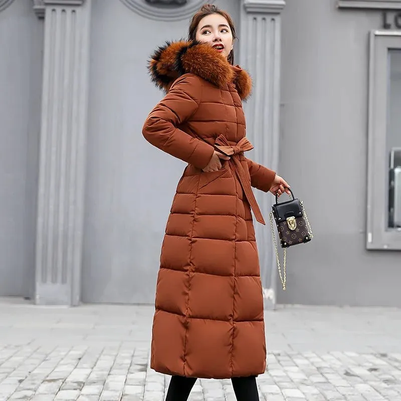 Long Parkas korean style fashion quilted jacket women winter outfits 2024 Thicken Warm  Coat Clothing Hooded Autumn Clothes