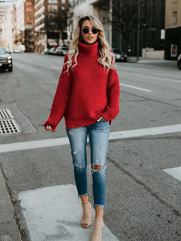 Long Sleeve Turtleneck Pullover Sweater