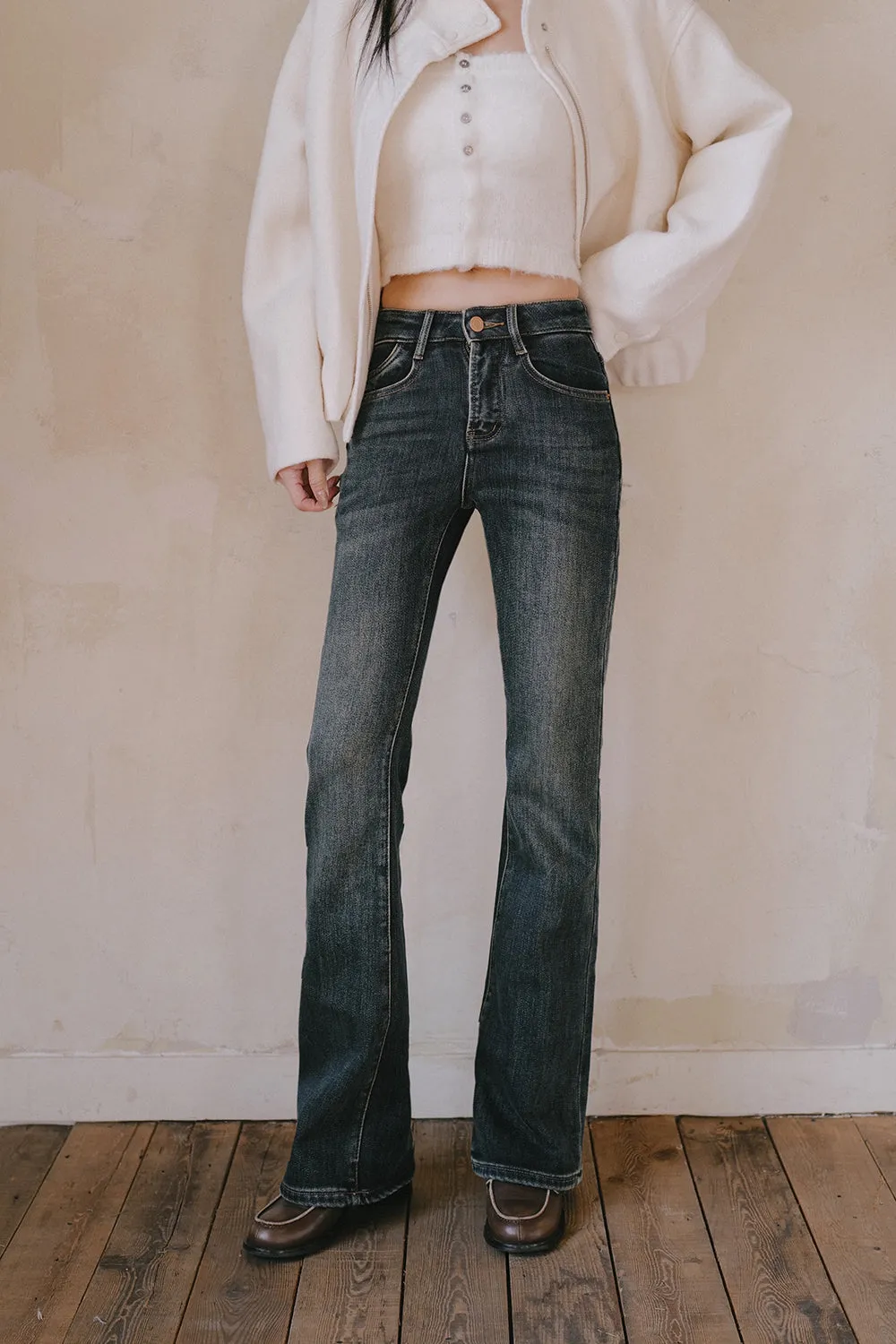 暖暖顯瘦牛仔喇叭褲<br>Thermal Flare Jeans
