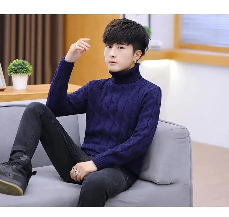 Men  Sweater  Solid Striped Pullover