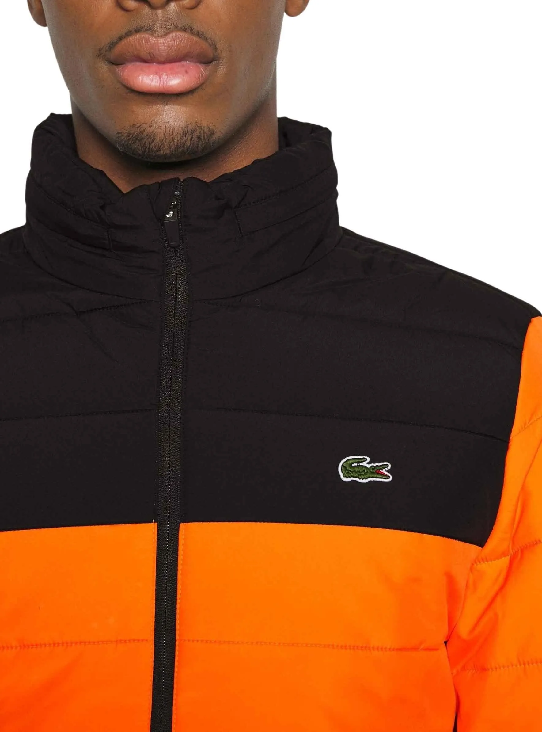 Men’s Concealed Hood Water-Resistant Zip Quilted Jacket
