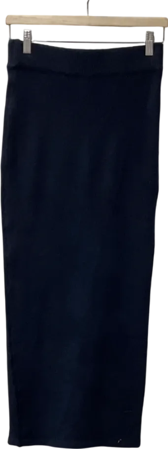 New Look Blue Navy Knitted Midi Skirt UK 8