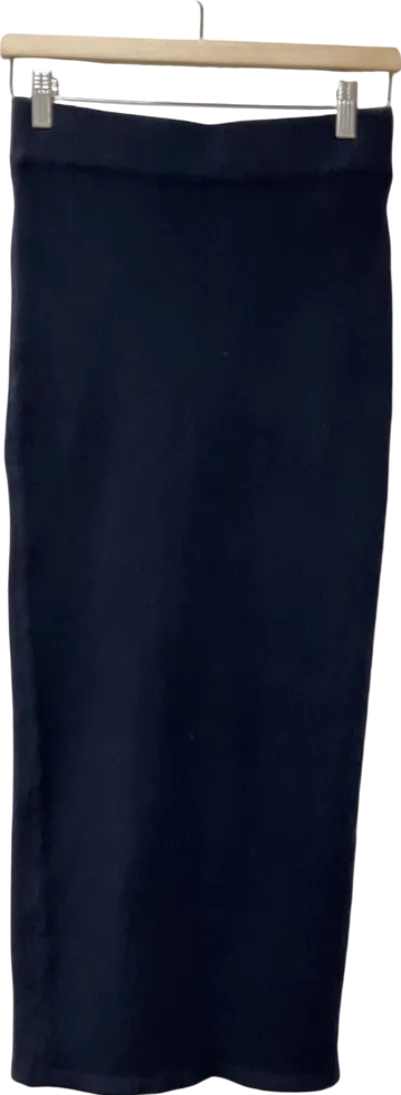 New Look Blue Navy Knitted Midi Skirt UK 8