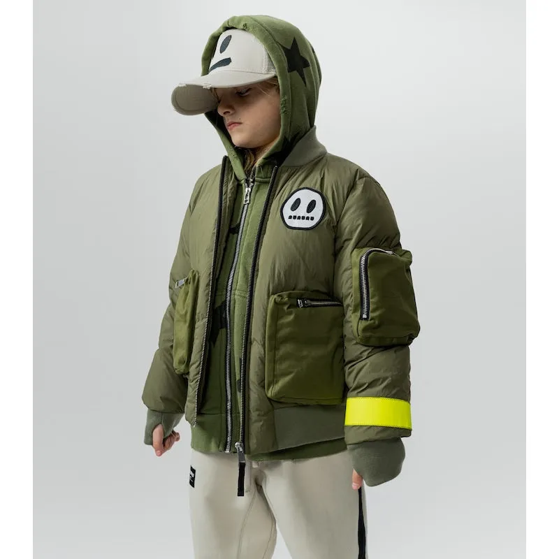 NUNUNU Cargo Bomber Down Jacket