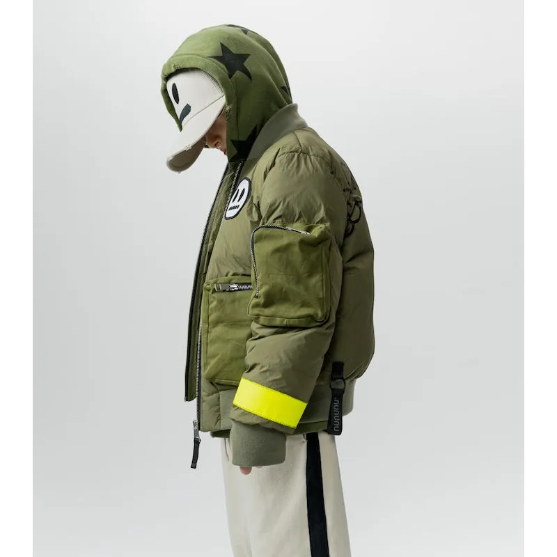 NUNUNU Cargo Bomber Down Jacket