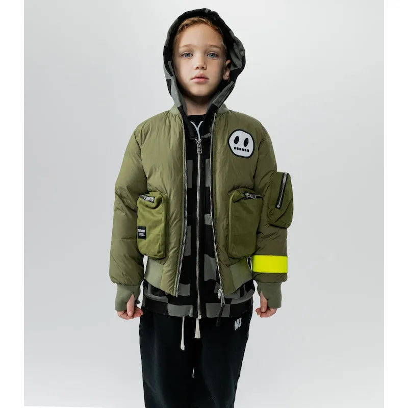 NUNUNU Cargo Bomber Down Jacket