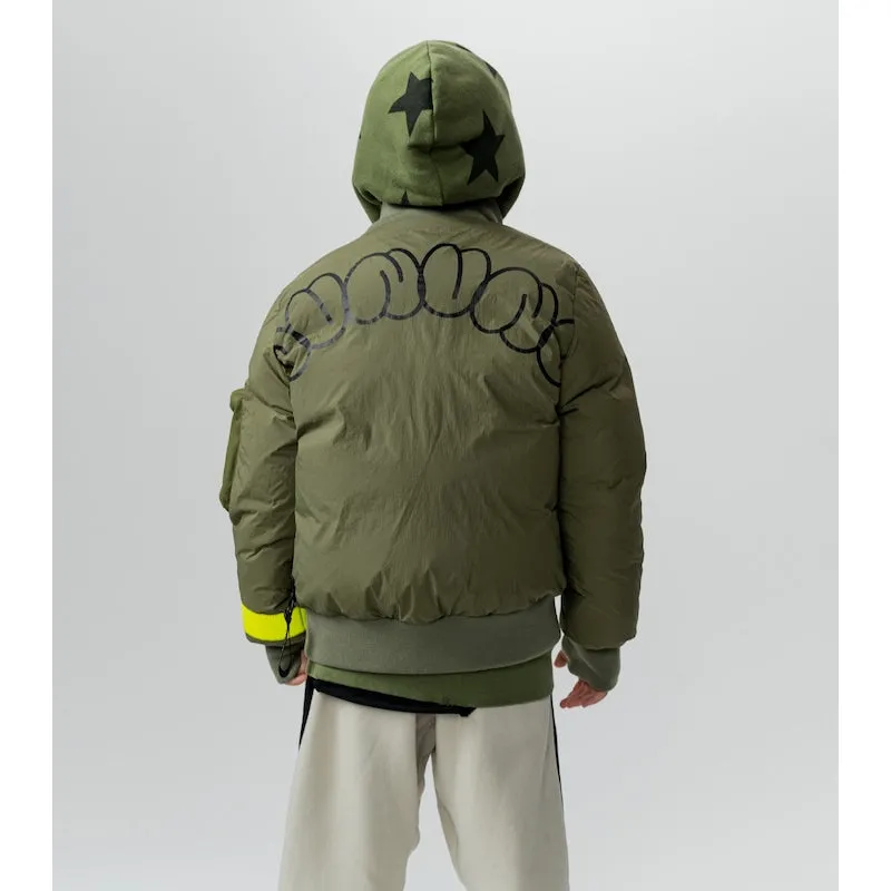 NUNUNU Cargo Bomber Down Jacket