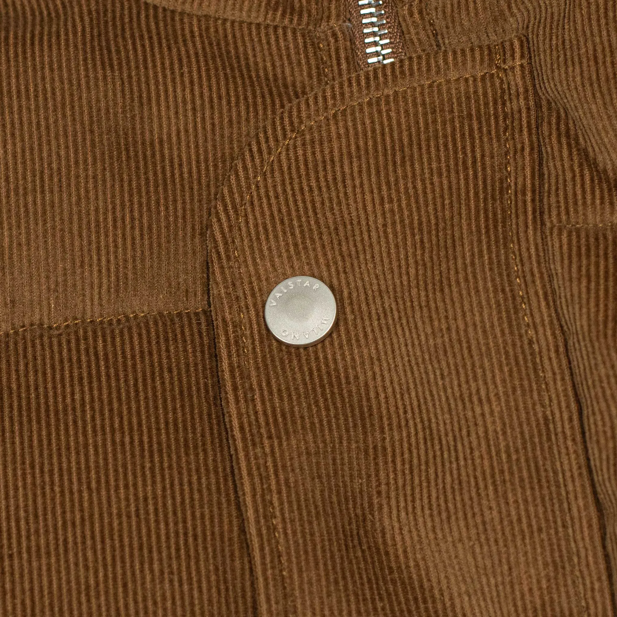 Oliver down-filled vest in sandal brown corduroy